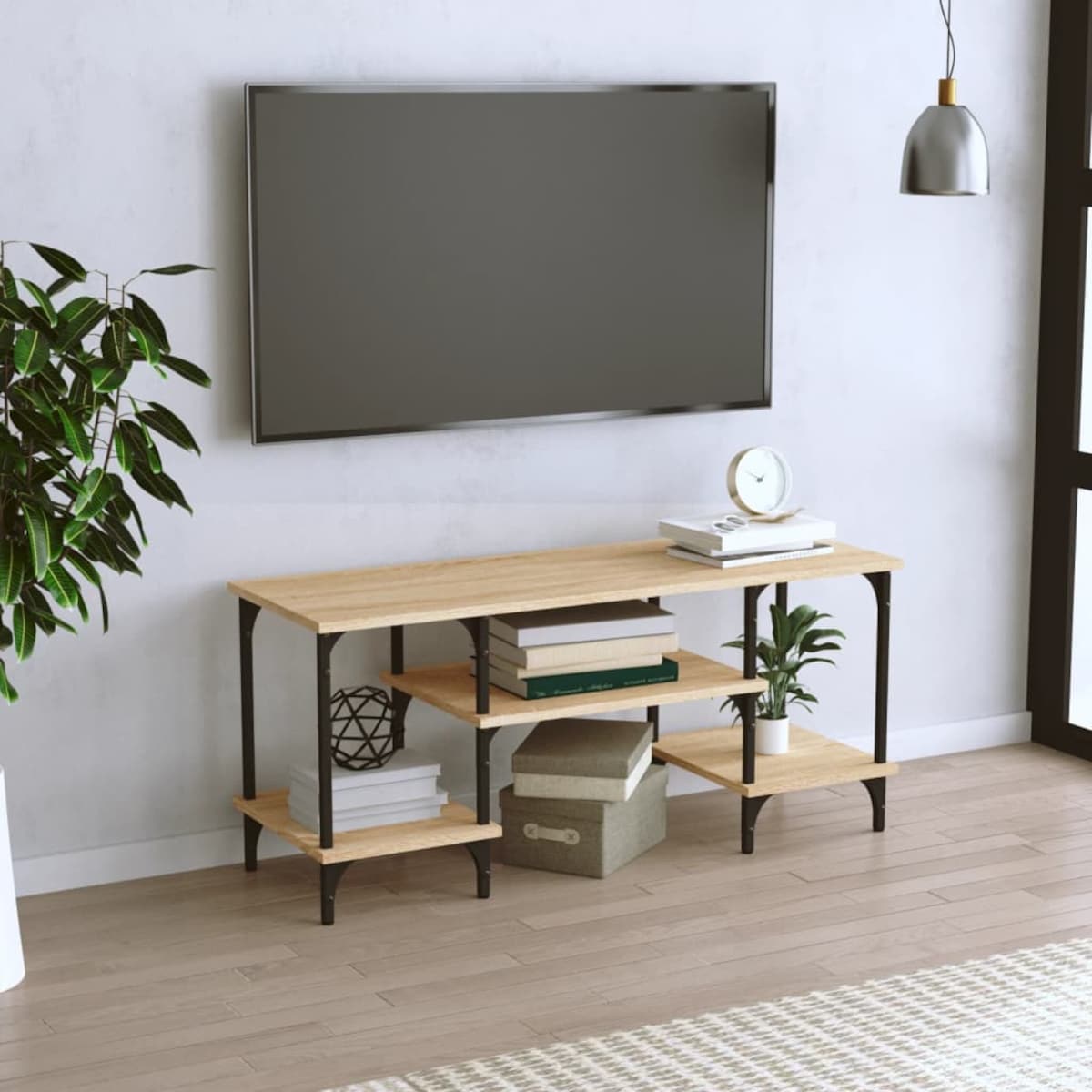 vidaXL Szafka TV, dąb sonoma, 102x35x45,5 cm, materiał drewnopochodny