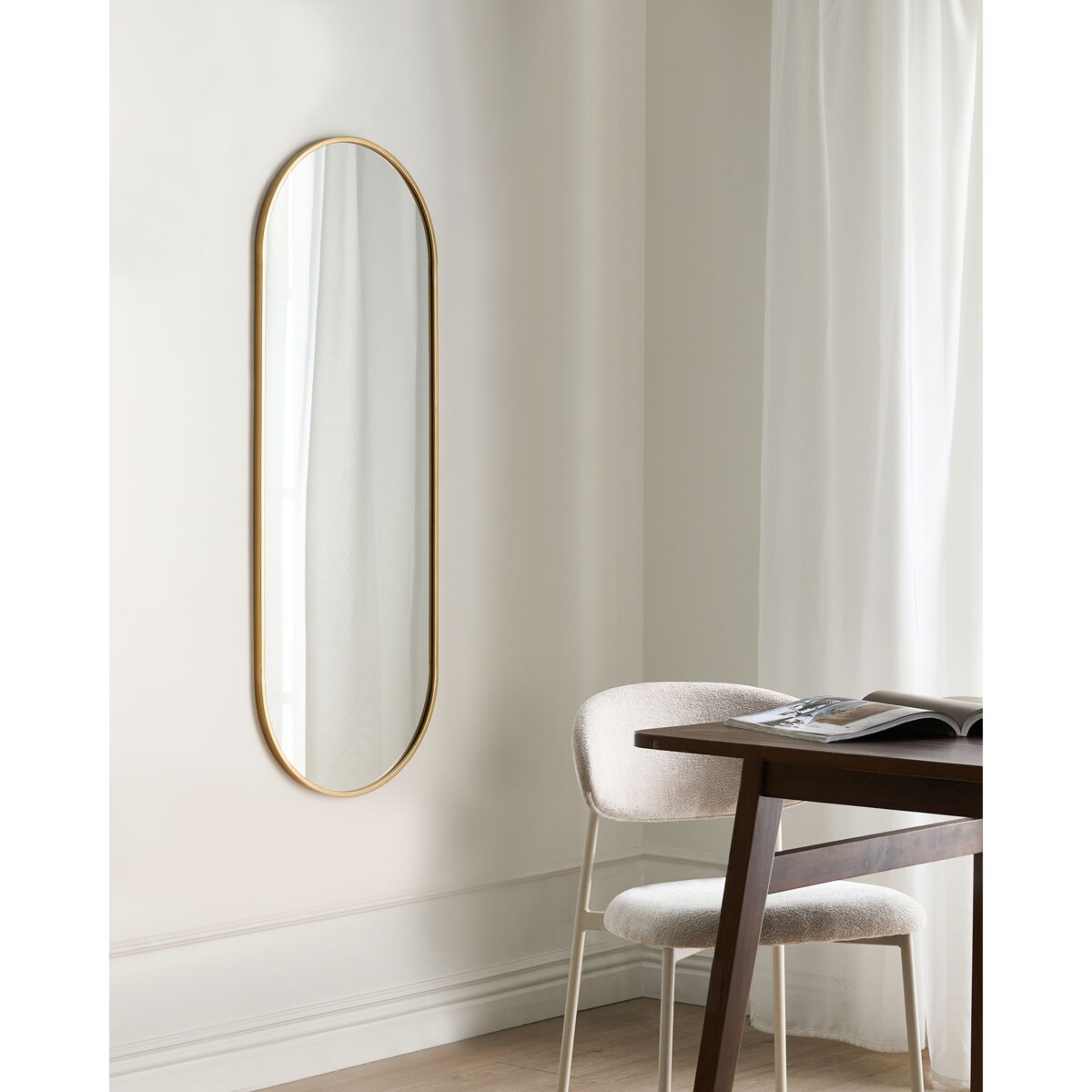 Lustro ścienne AZEVILLE 46 cm 122 cm Metal Złoty