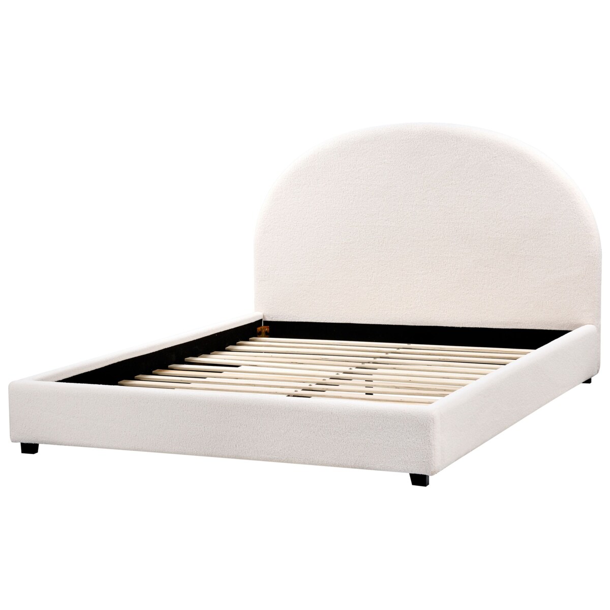 Łóżko Boucle VAUCLUSE 140 x 200 cm Złamana biel