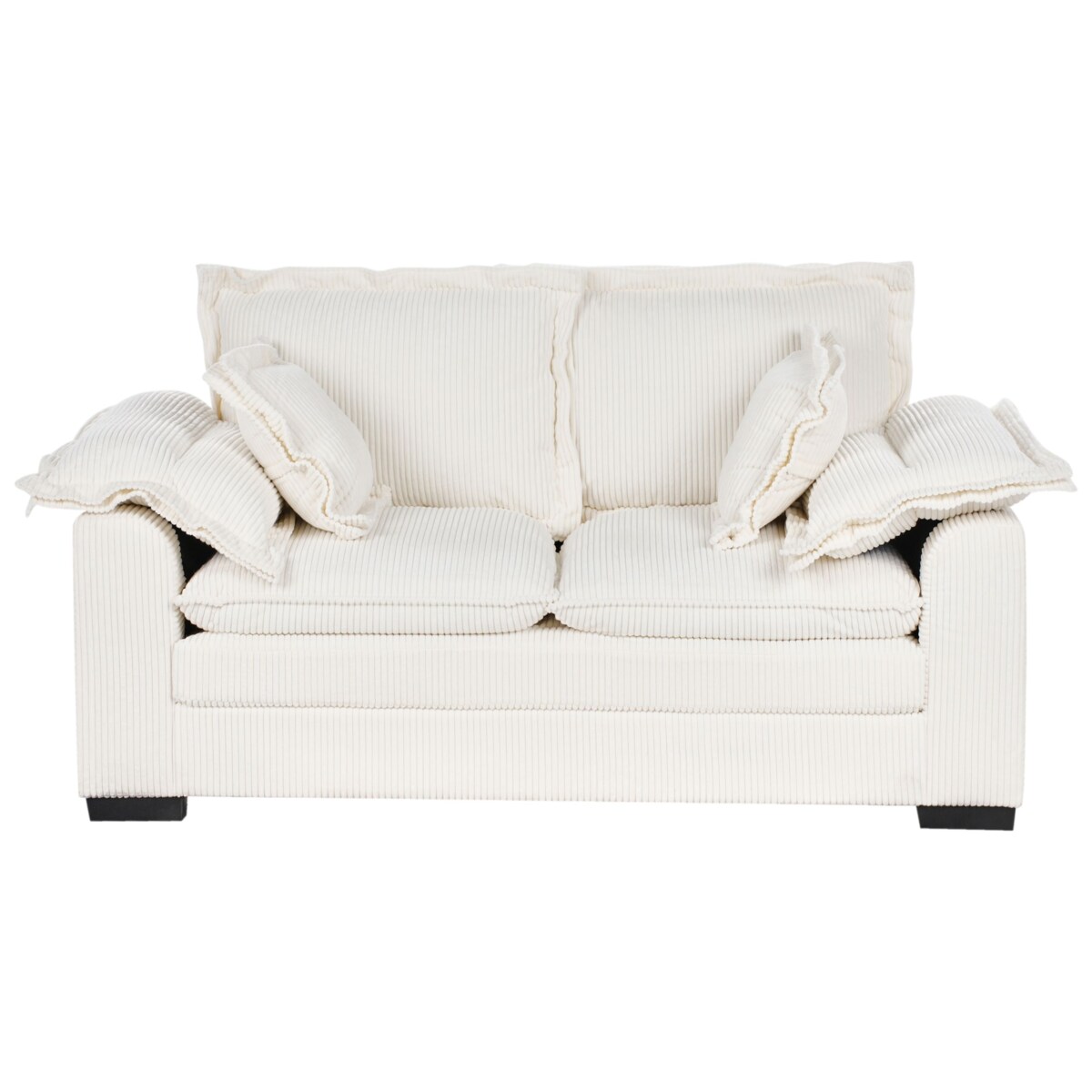 Sofa 2-osobowa sztruksowa biała TIRRO