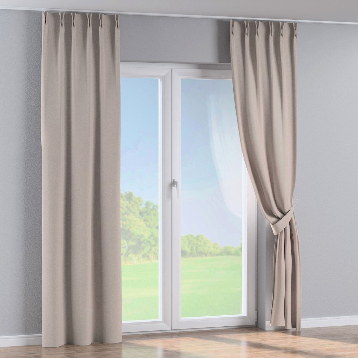 Zasłona na haczykach flex podwójnych 130x245 ciemny beżowy