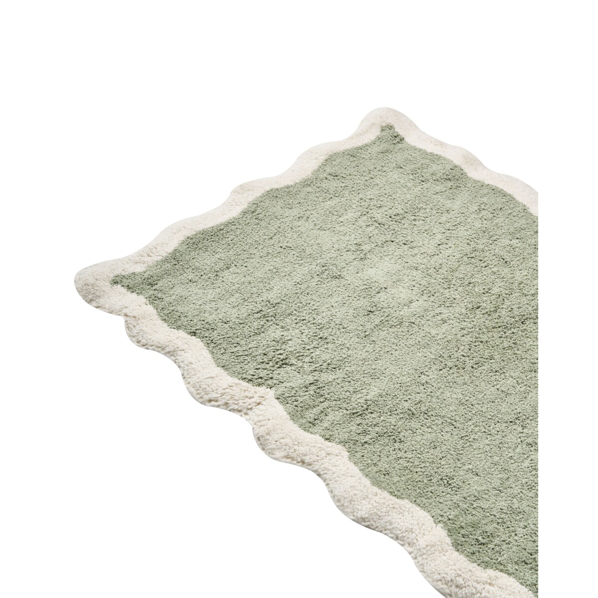 Dywanik łazienkowy NANGAL Zielony 60 x 90 cm Bawełna