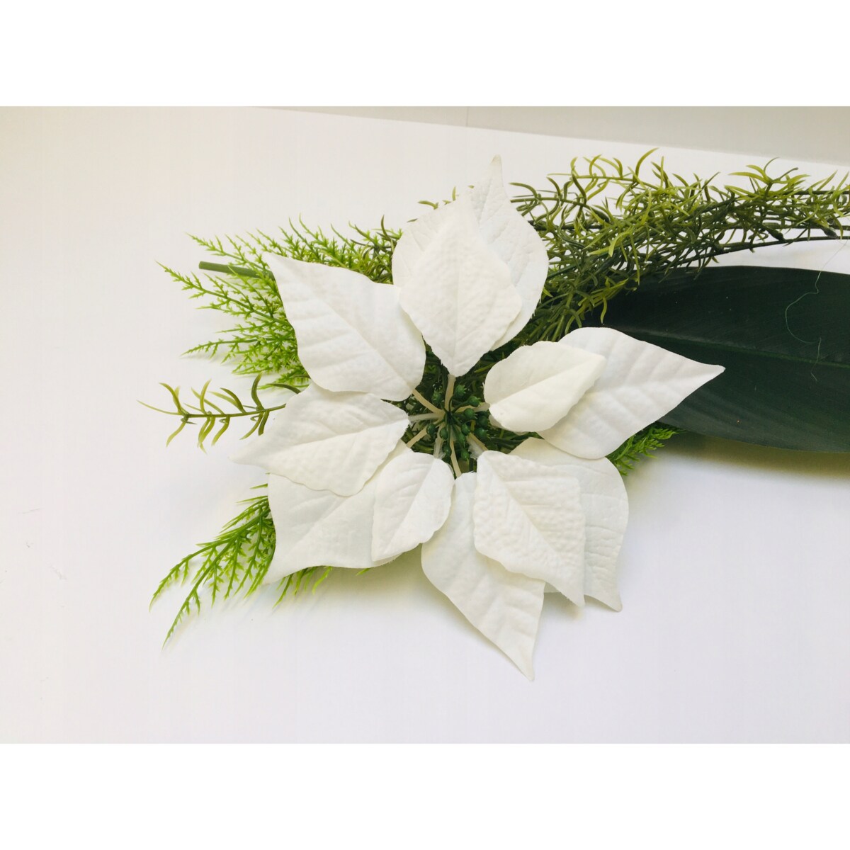 GWIAZDA WELUROWA duża poinsecja BIAŁA NA STROIK choinka ŚWIĘTA bukiet