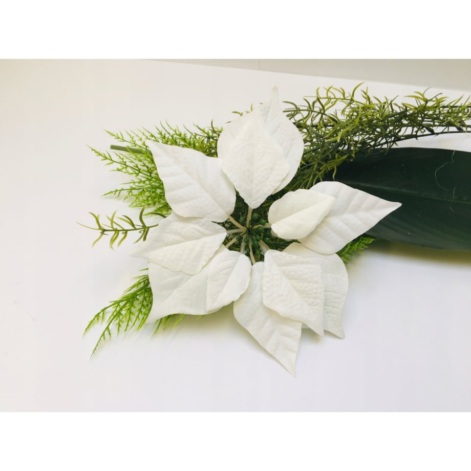 GWIAZDA WELUROWA duża poinsecja BIAŁA NA STROIK choinka ŚWIĘTA bukiet