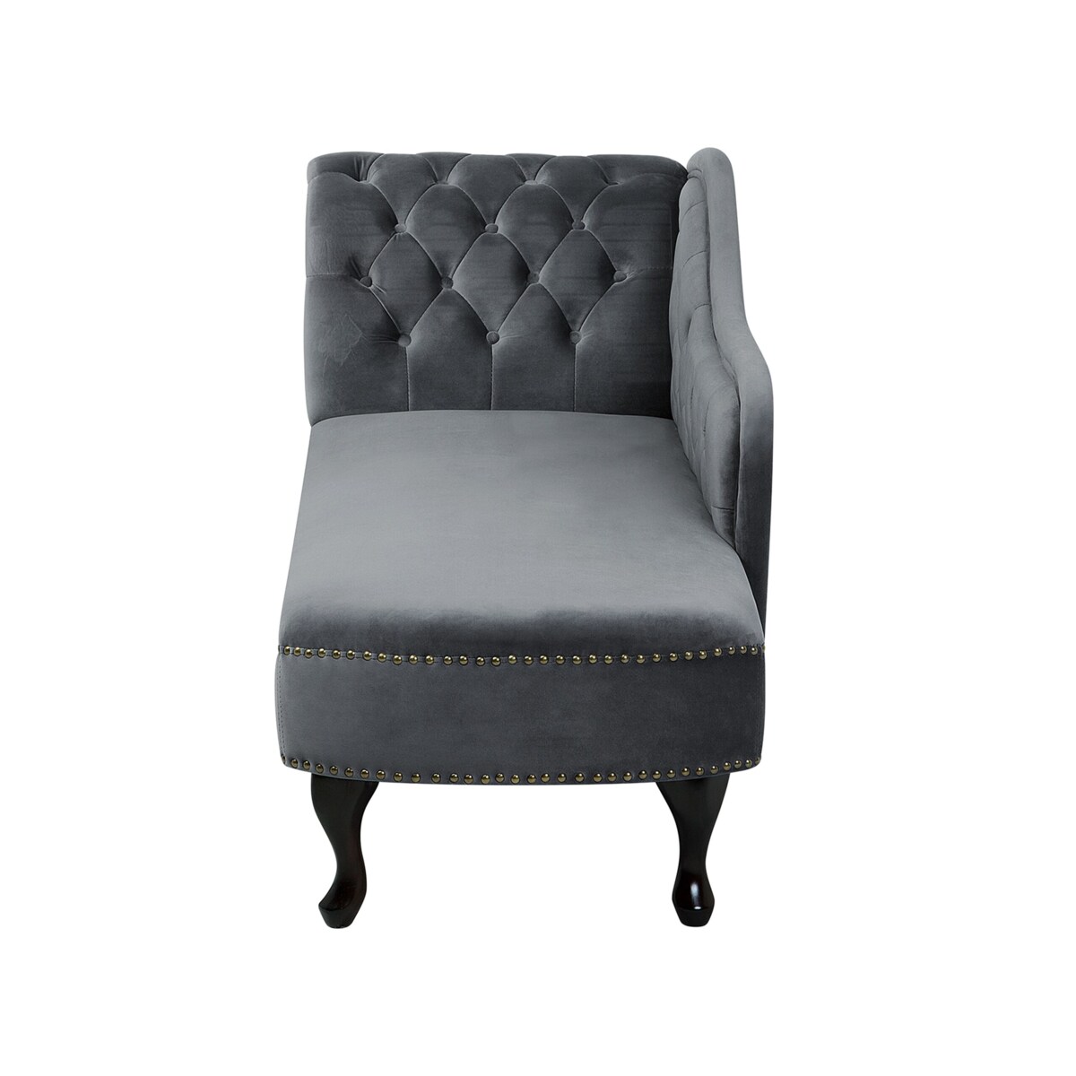 Szezlong welurowy lewostronny szary NIMES