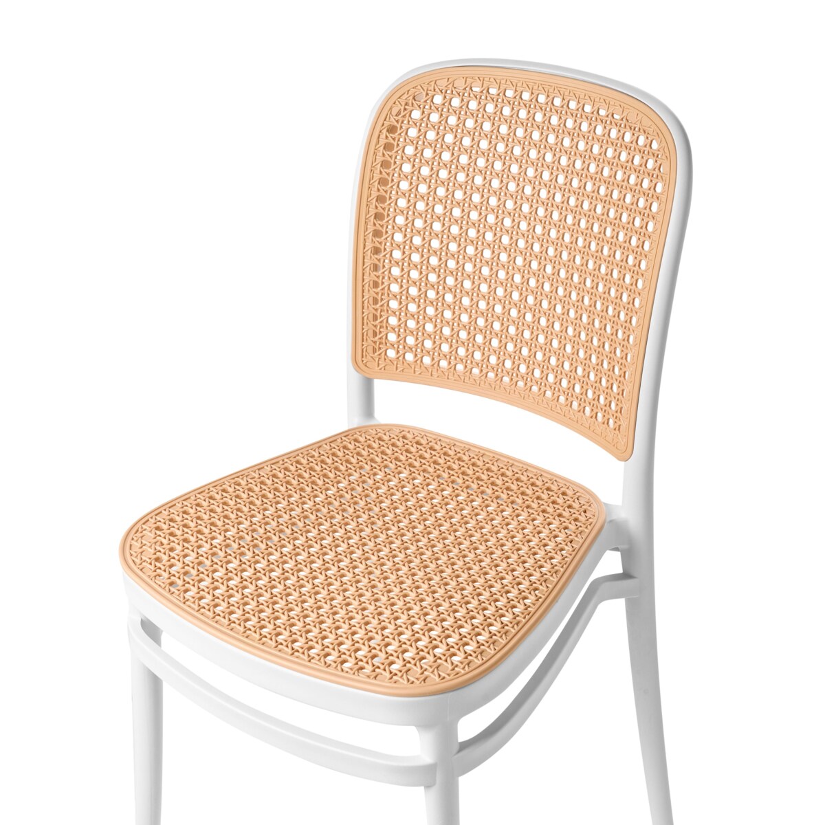 Zestaw 4 krzeseł do jadalni PLOSE Biały/ beżowy