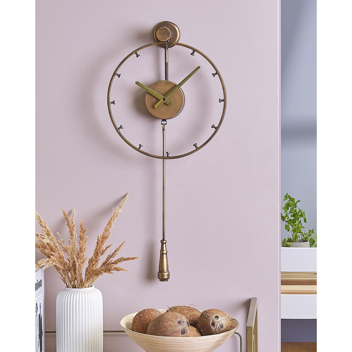 Zegar ścienny EMMEN 31 cm Metal Złoty