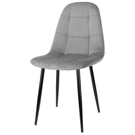 Krzesło tapicerowane welurowe szare nowoczesne loftowe
