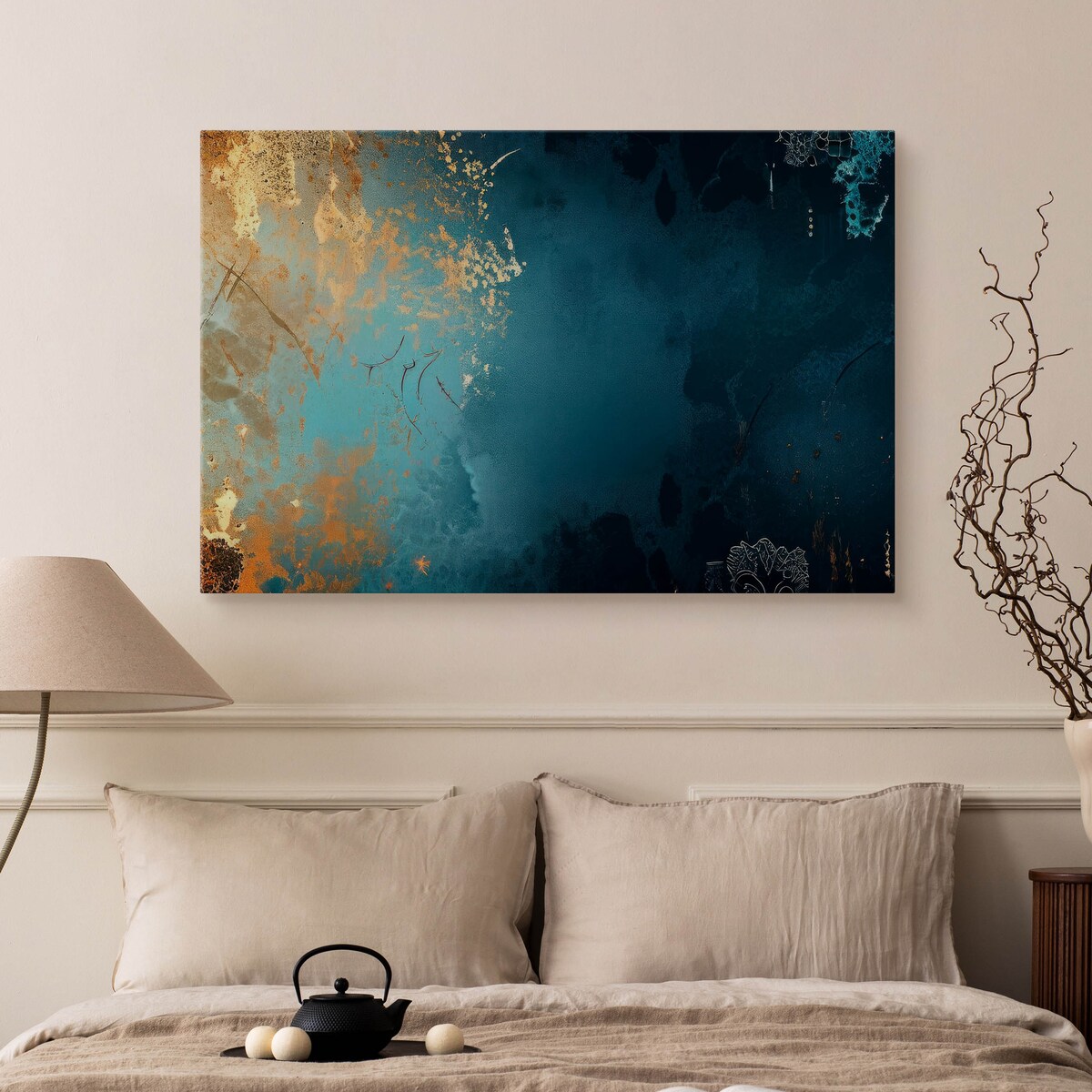 Obraz na płótnie Granatowa abstrakcja 90x60cm