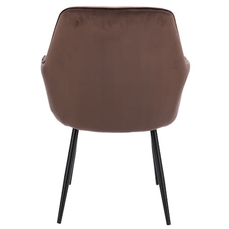 Krzesło welurowe CORA tapicerowane brązowe