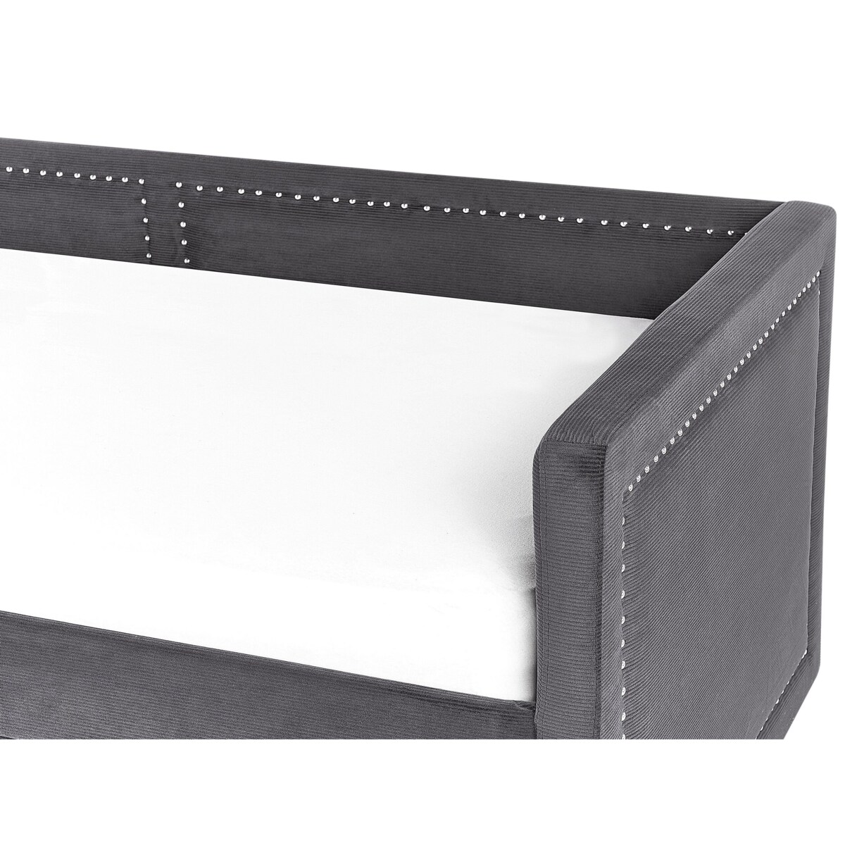 Łóżko wysuwane tapicerowane 90 x 200 cm ciemnoszare MIMIZAN