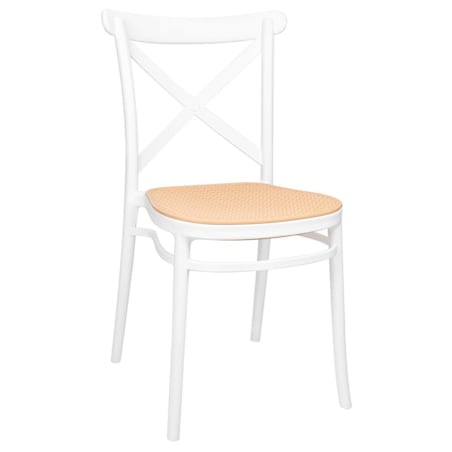 Krzesło COUNTRY KH010100247 ze skrzyżowanym opraciem białe