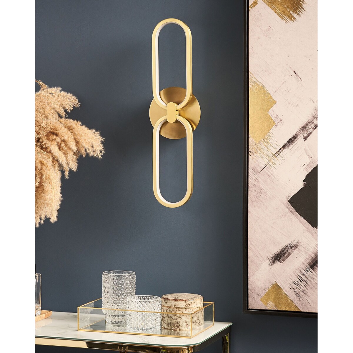 Lampa ścienna LED metalowa złota KRANG