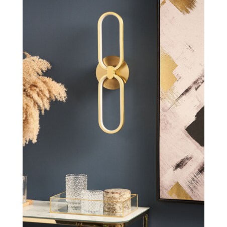 Lampa ścienna LED metalowa złota KRANG