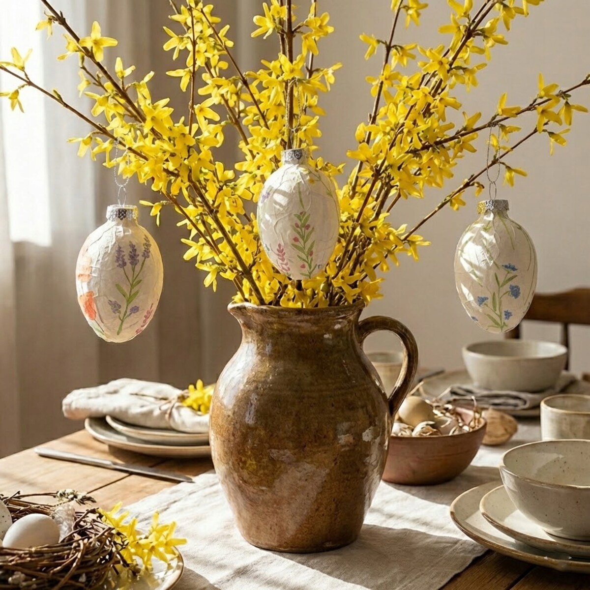 ZAWIESZKA WIELKANOCNA JAJKO JAJO BOMBKA NA WIELKANOC BIAŁA 6szt SZKLANA