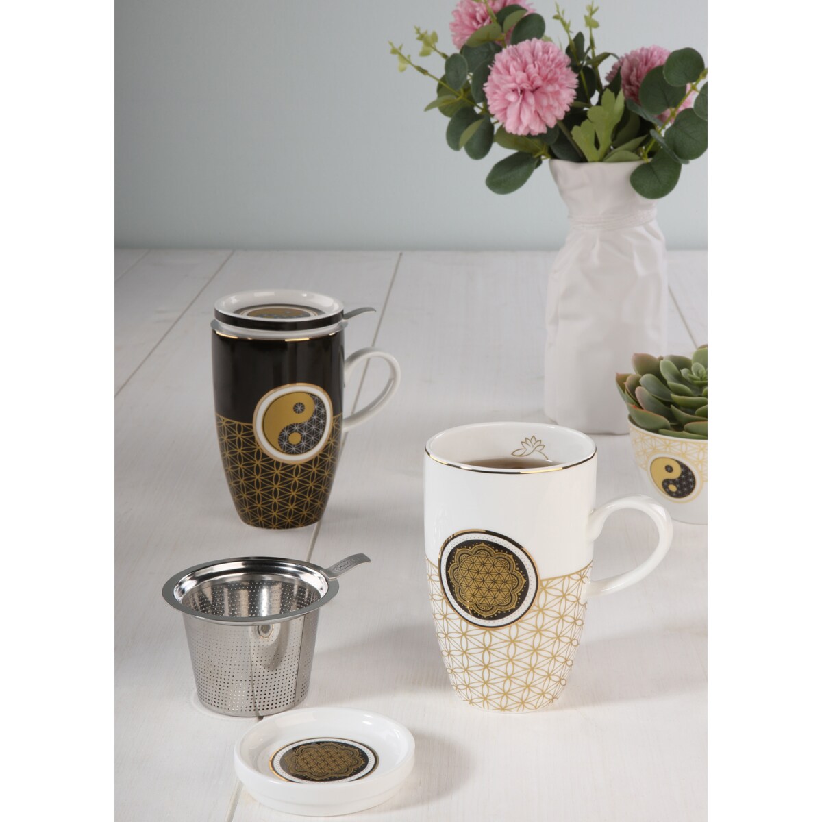 Kubek z zaparzaczem - Yin Yang - Lotus - Goebel