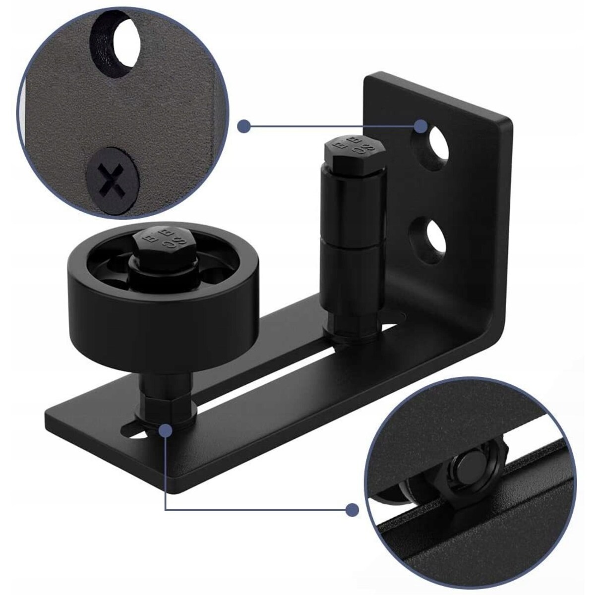 Prowadnik prowadzenie dolny do drzwi przesuwnych czarne