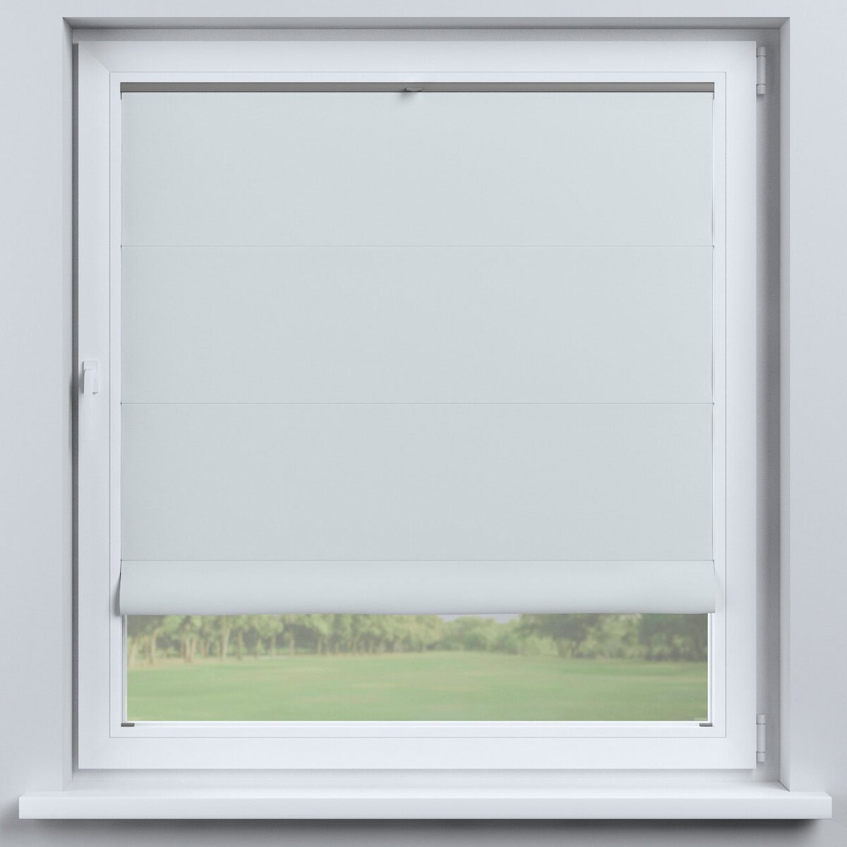 Roleta plisowana rzymska Sycylia, biało-szary, Blackout 300cm