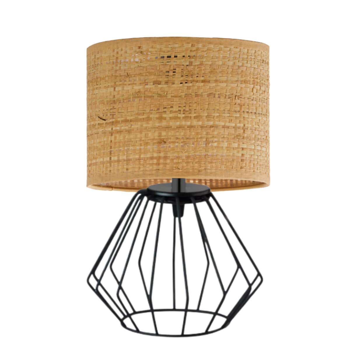 Lampka nocna na biurko lampa biurkowa druciana LED z abażurem walec LANA