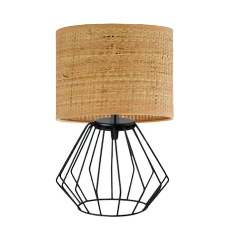 Lampka nocna na biurko lampa biurkowa druciana LED z abażurem walec LANA