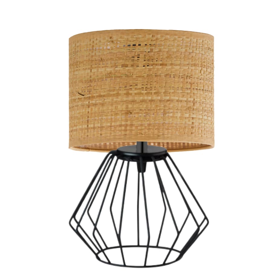 Lampka nocna na biurko lampa biurkowa druciana LED z abażurem walec LANA