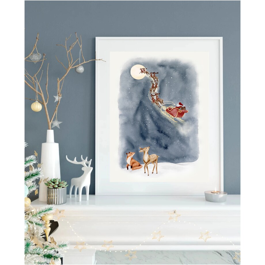 Poster Story, Plakat, Obraz - Sanie Mikołaja, wymiary 50 x 70 cm