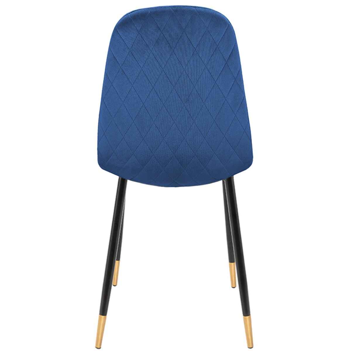 Krzesło tapicerowane welurowe pikowane granatowe do salonu jadalni