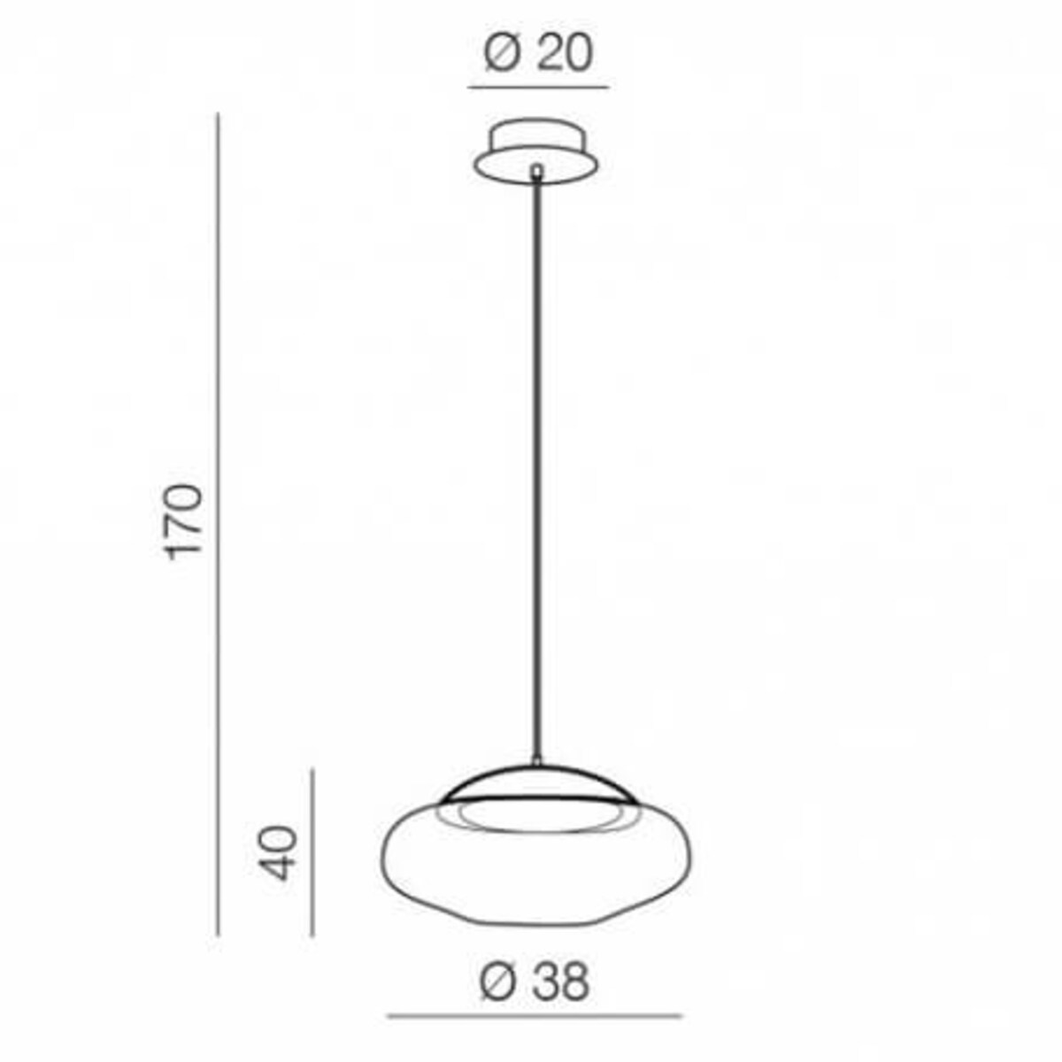 Skandynawska lampa wisząca Helena LED 23W do holu mosiądz