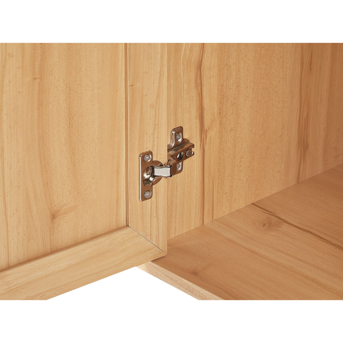 Szafka trzydrzwiowa fronty rattanowe jasne drewno PEROTE