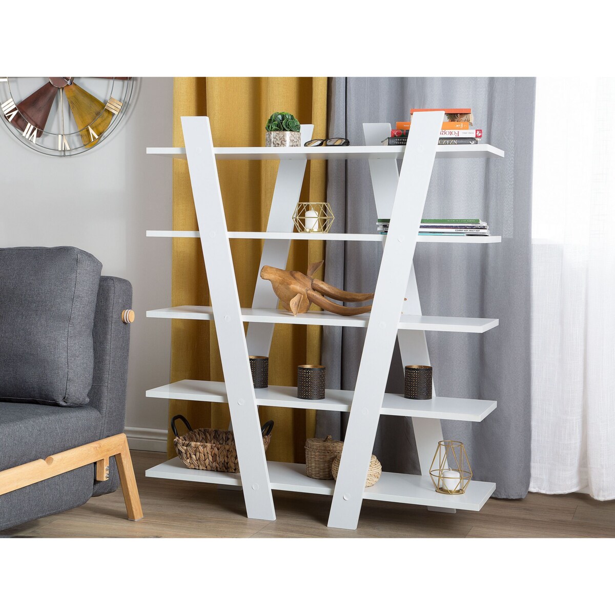 Regał 5 półek biały ESCALANTE