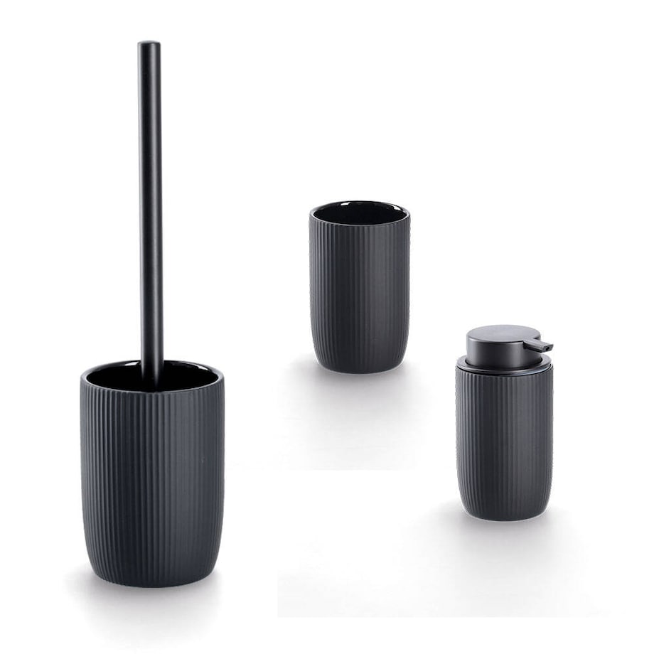 Ceramiczny prążkowany kubek na szczoteczki, Ø 7,7 cm