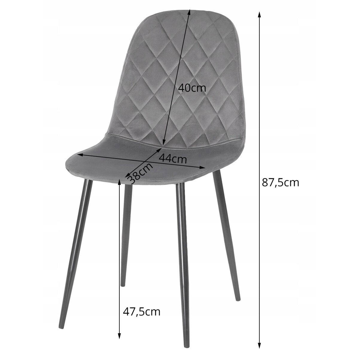 Krzesło Asti nowoczesny design, Beż Aksamit X4