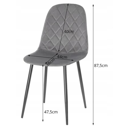 Krzesło Asti nowoczesny design, Beż Aksamit X4