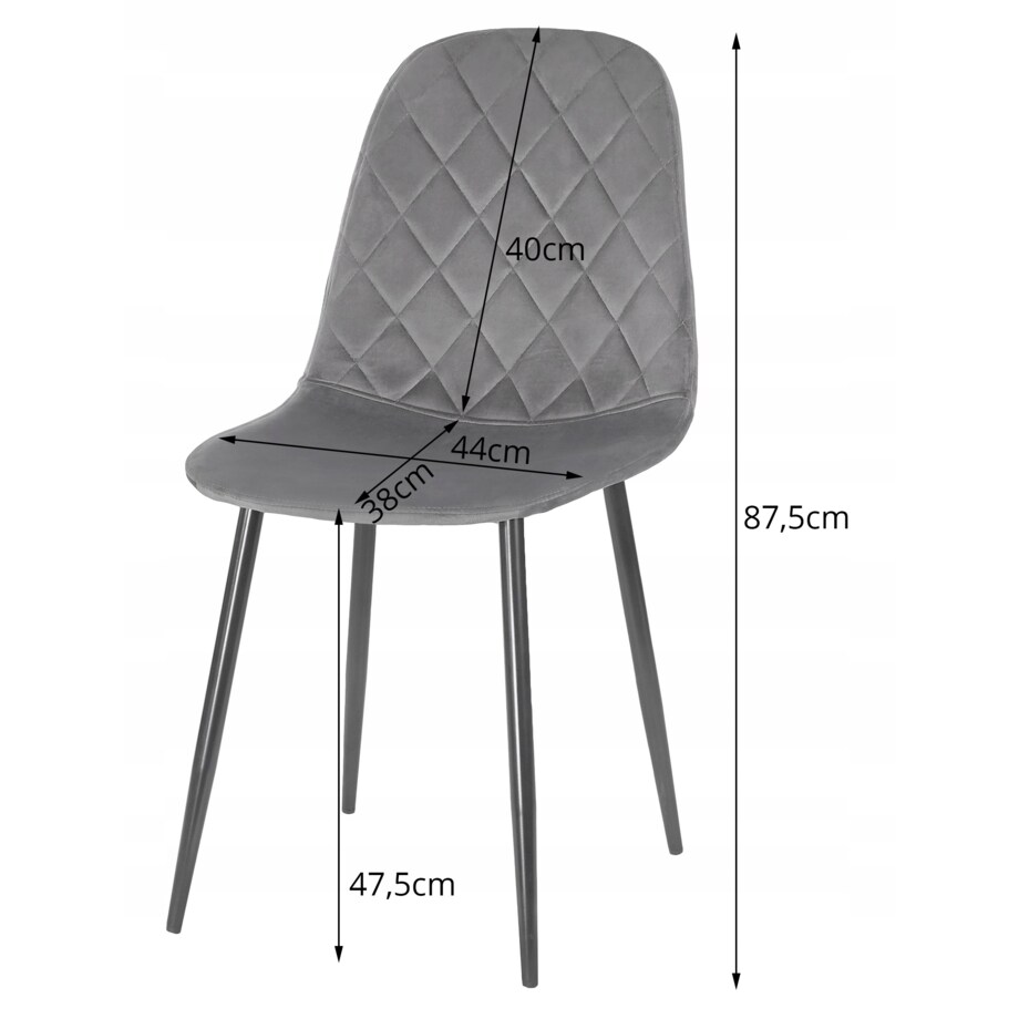 Krzesło Asti nowoczesny design, Beż Aksamit X4