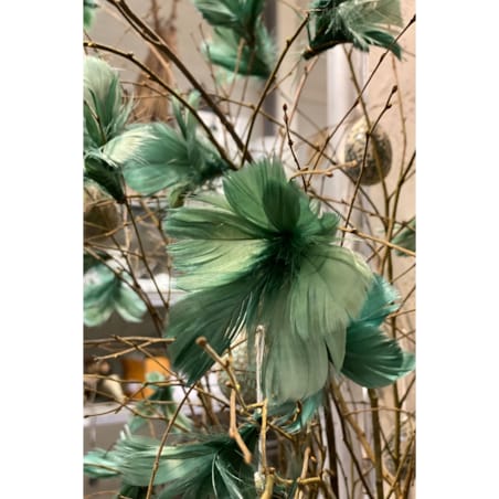 3 szt. PIÓRO NATURALNE dekoracyjne zielone