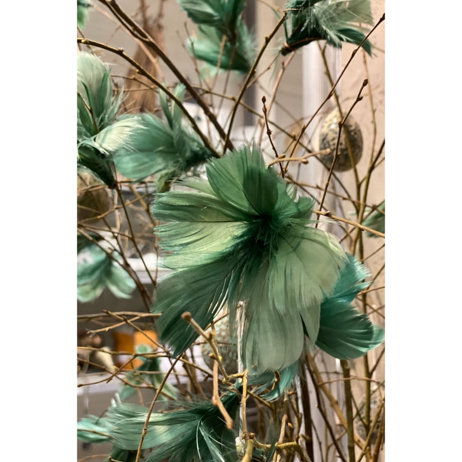 3 szt. PIÓRO NATURALNE dekoracyjne zielone