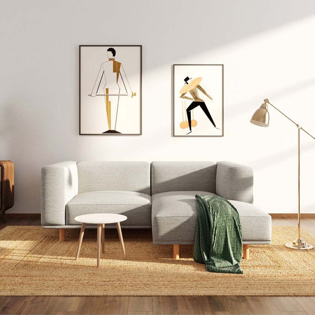 Kukumo sofa narożna prawa Jasnoszara