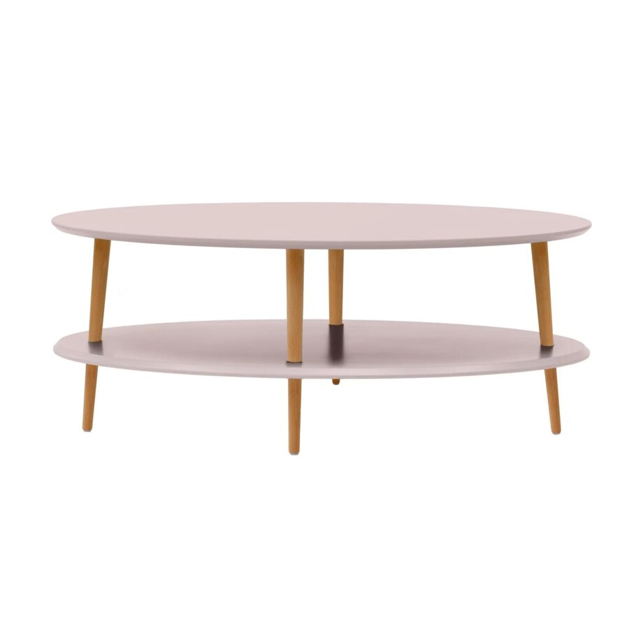 Ława owalna OVO LOW 110x70 różowa