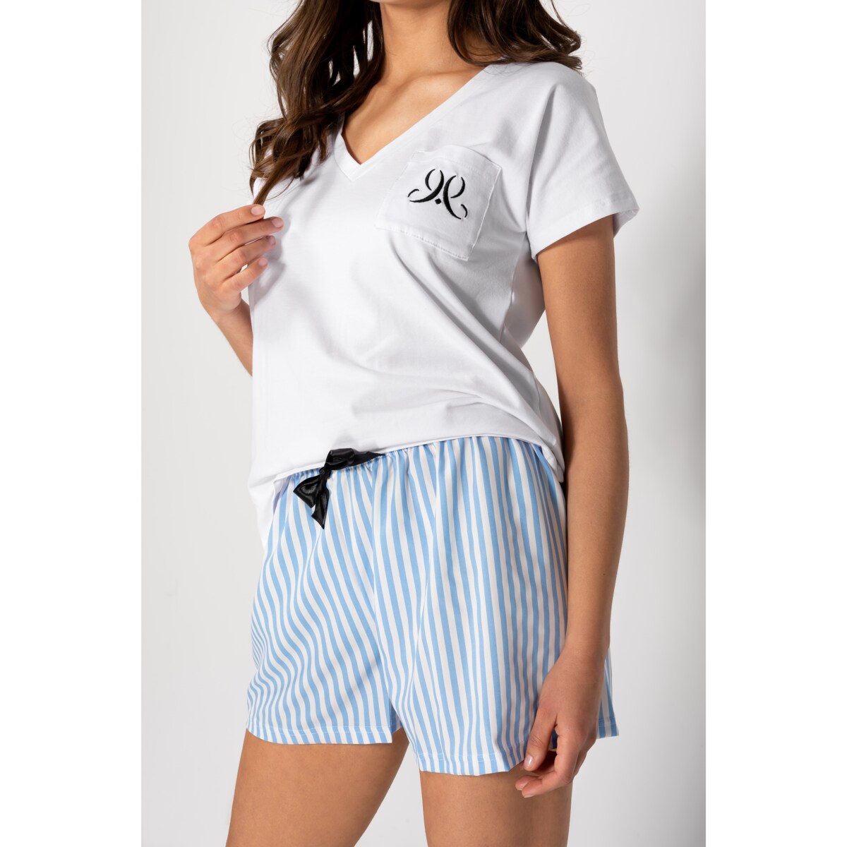 Piżama Nicole White-Baby Blue, XL