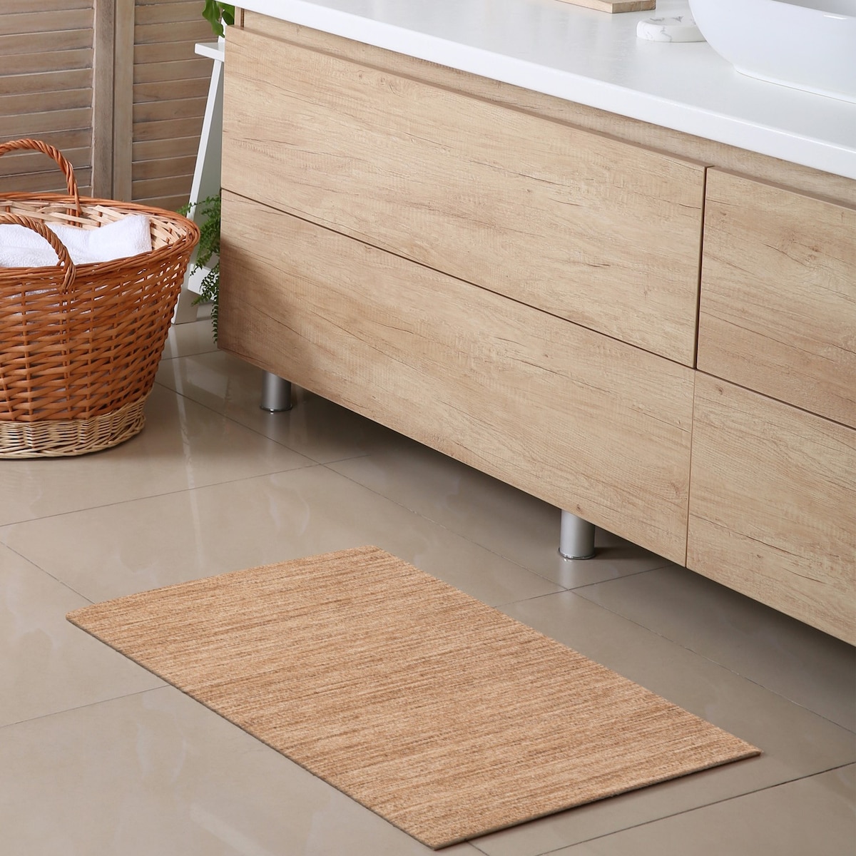 Chodnik antypoślizgowy Siena 55x85 cm e-floor brązowy, karmelowy