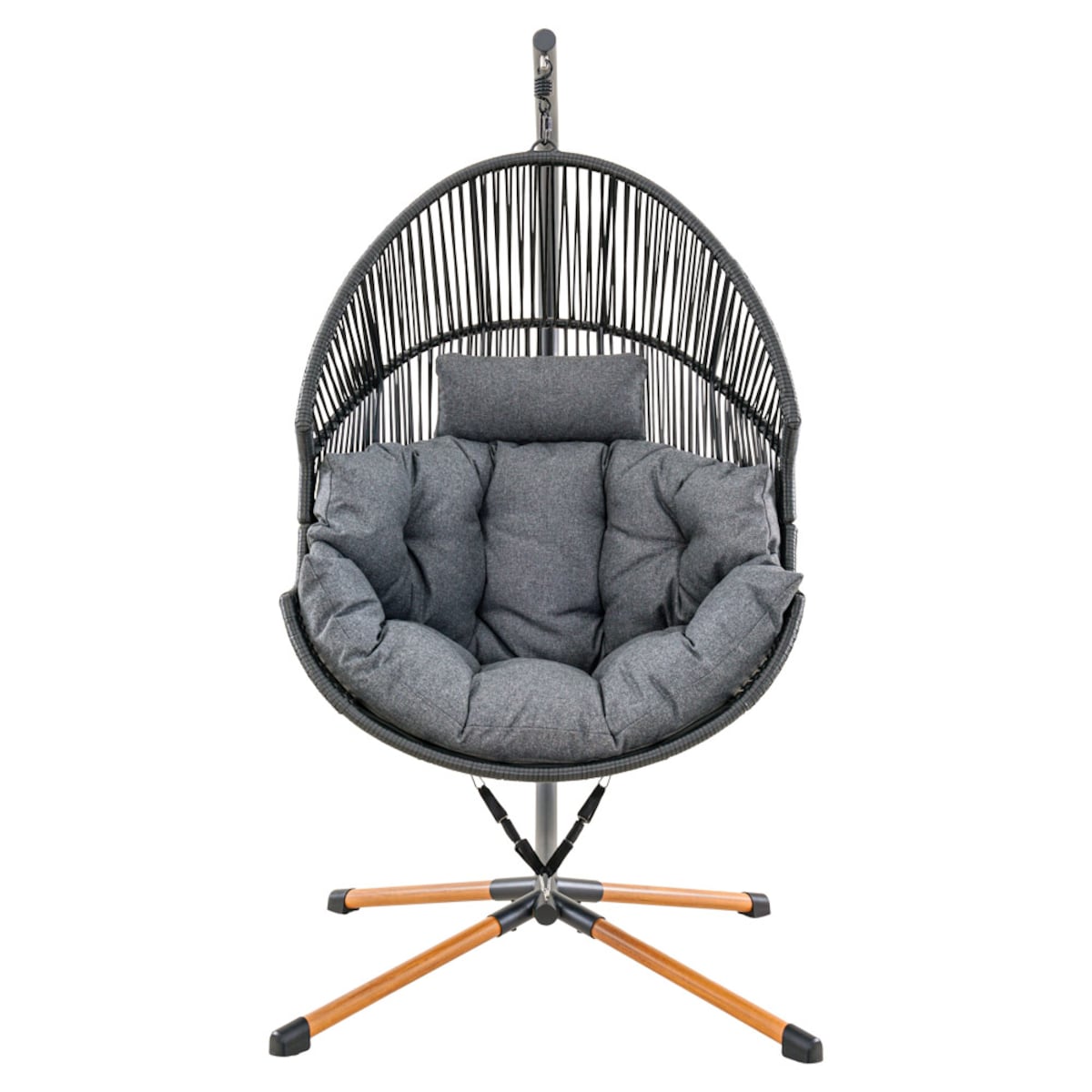 FOTEL WISZĄCY HOLAND KOKON CZARNY