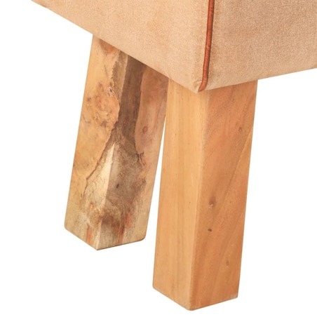 vidaXL Kozioł gimnastyczny, 160 cm, brązowy, skóra i drewno akacjowe