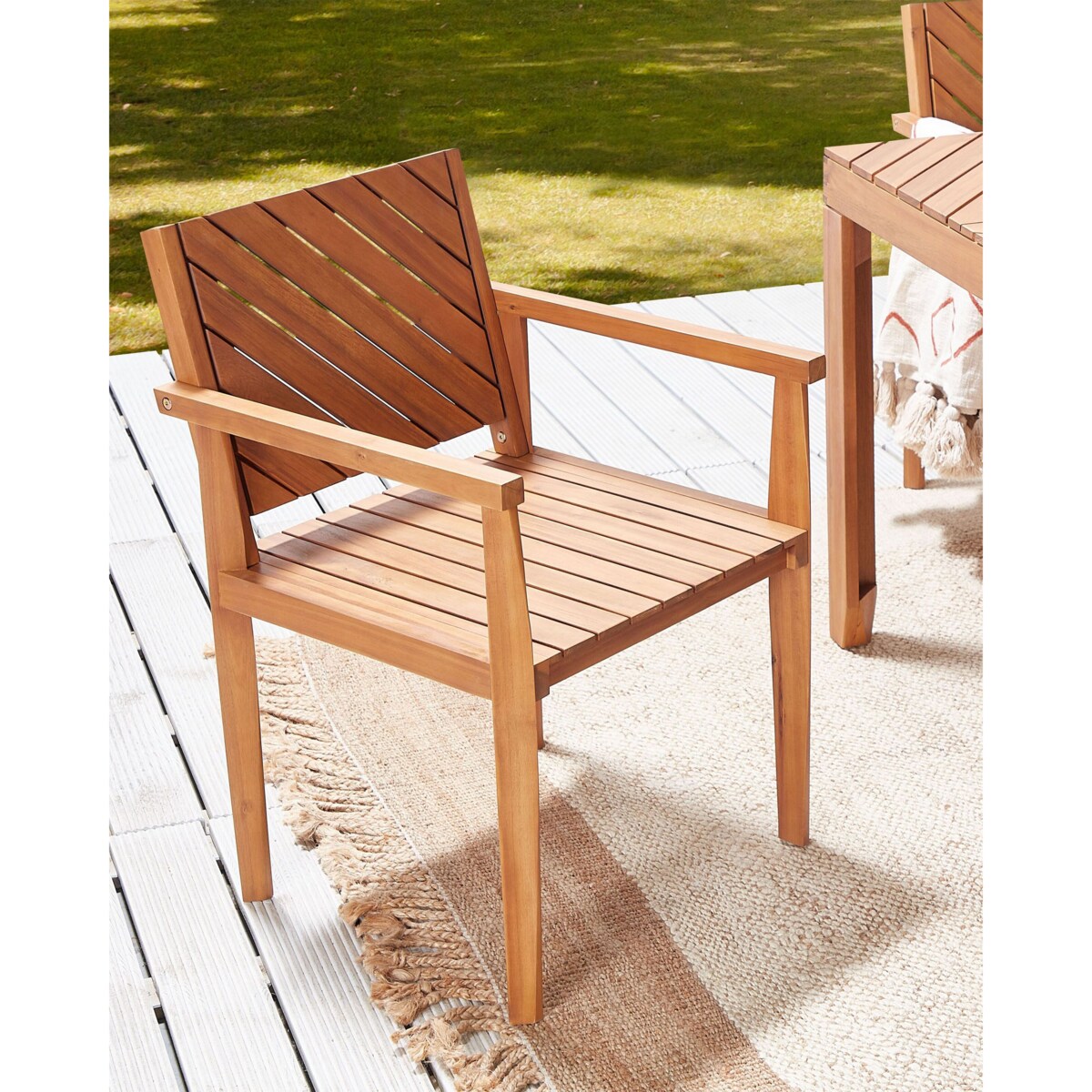 Zestaw 6 krzeseł ogrodowych drewno akacjowe BARATTI