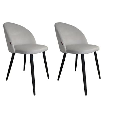 Zestaw krzeseł CLAUDINE 1 VELVET 2 szt jasno szare