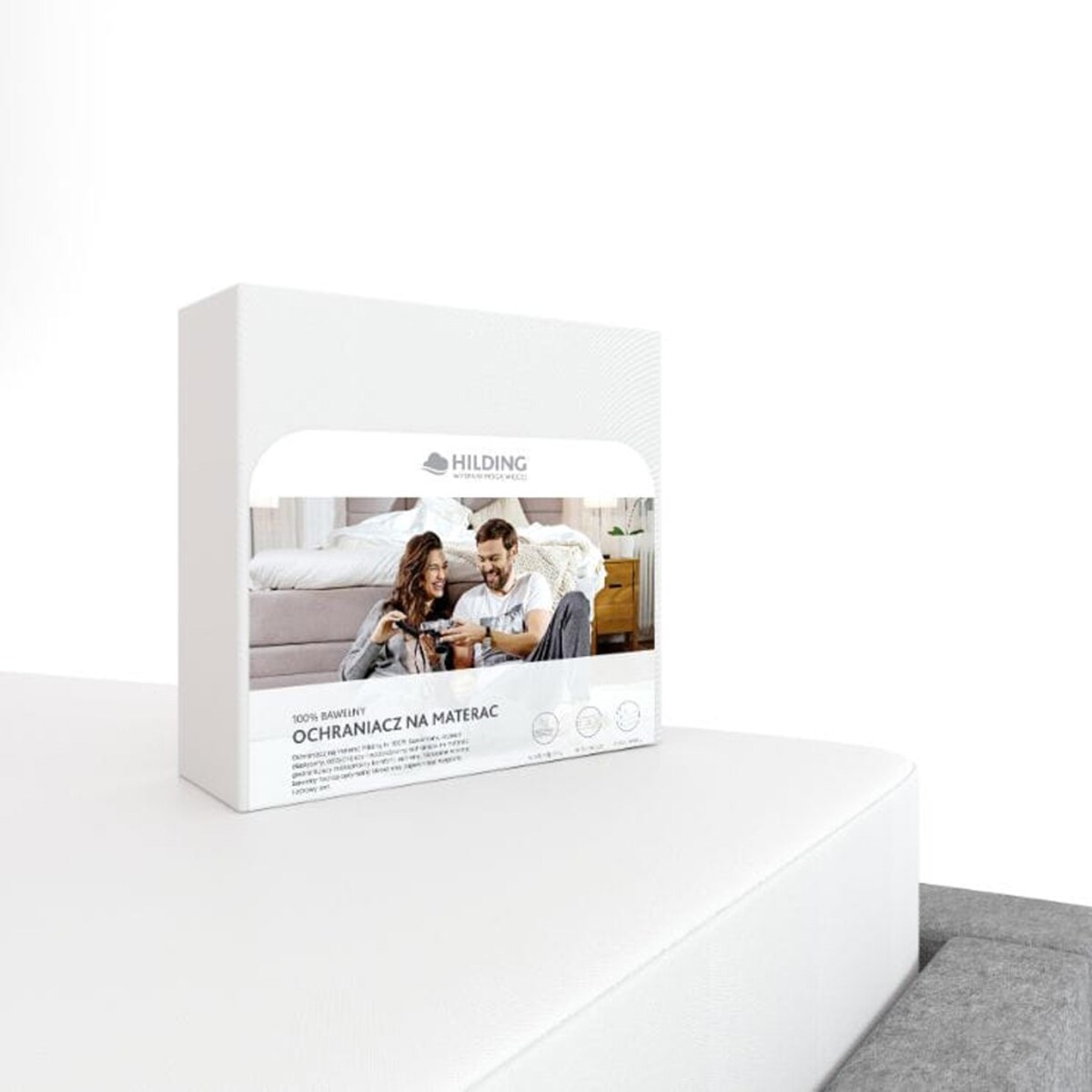 Ochraniacz na materac 200x200 HILDING bawełniany wodoodporny