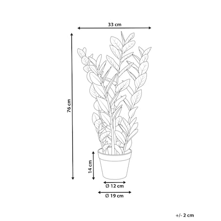 Sztuczna roślina ZAMIIFOLIA 76 cm Zielony