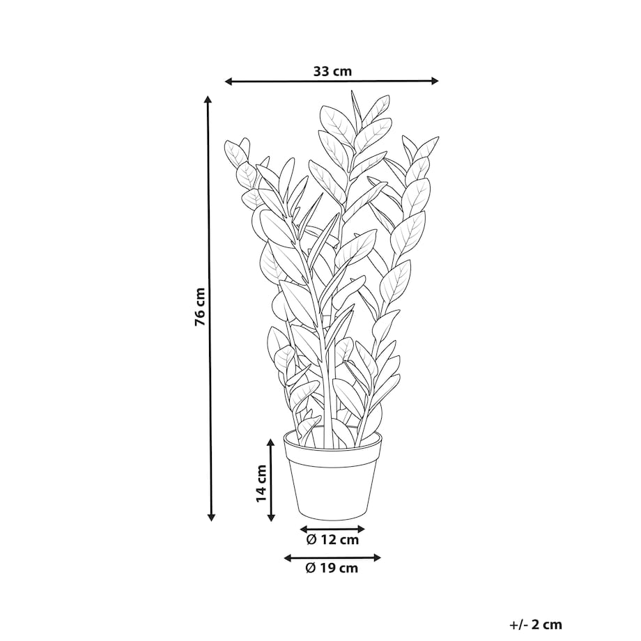 Sztuczna roślina ZAMIIFOLIA 76 cm Zielony
