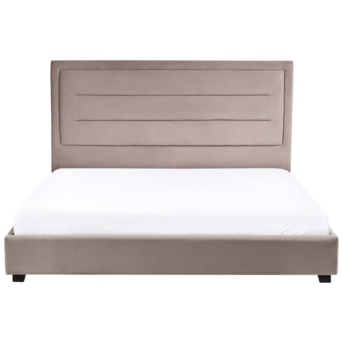 Łóżko Welur ROUEN 180 x 200 cm Beżowoszary