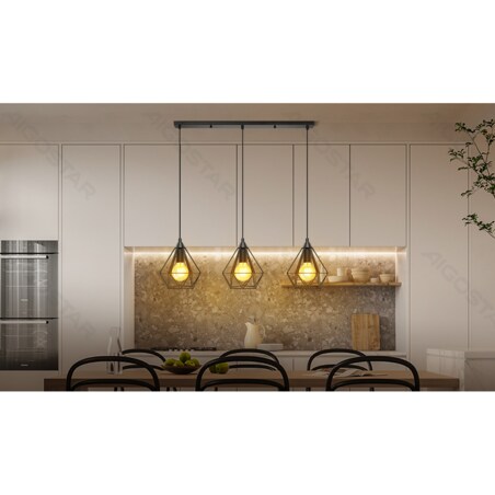 żelazna lampa wisząca loft potrójna e27*3