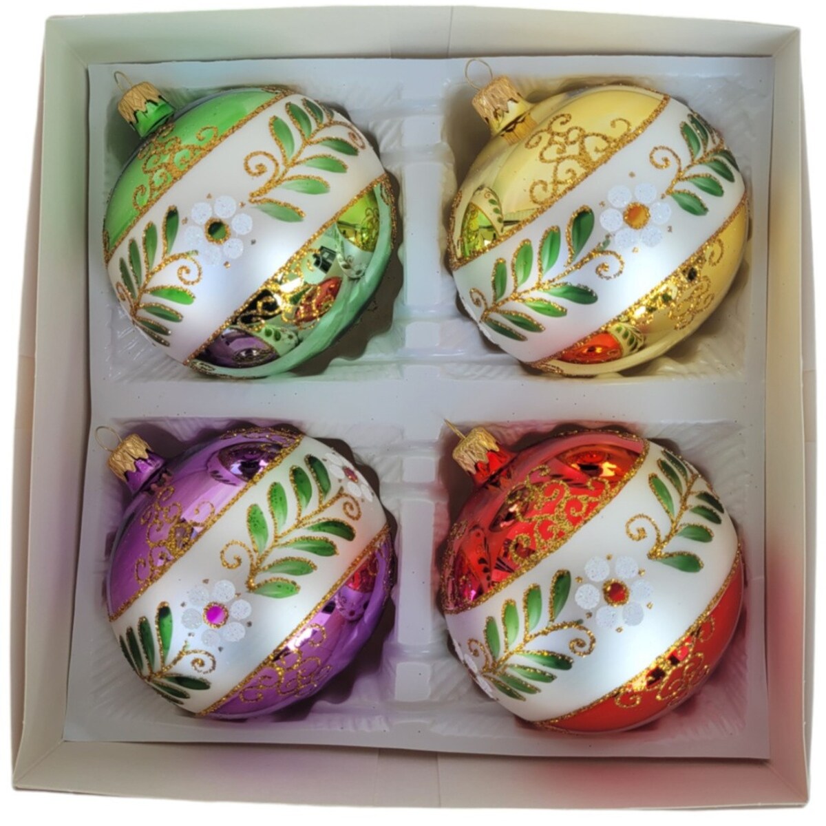 Bombka szklana 4 szt. POPOLARE Ø 100 mm